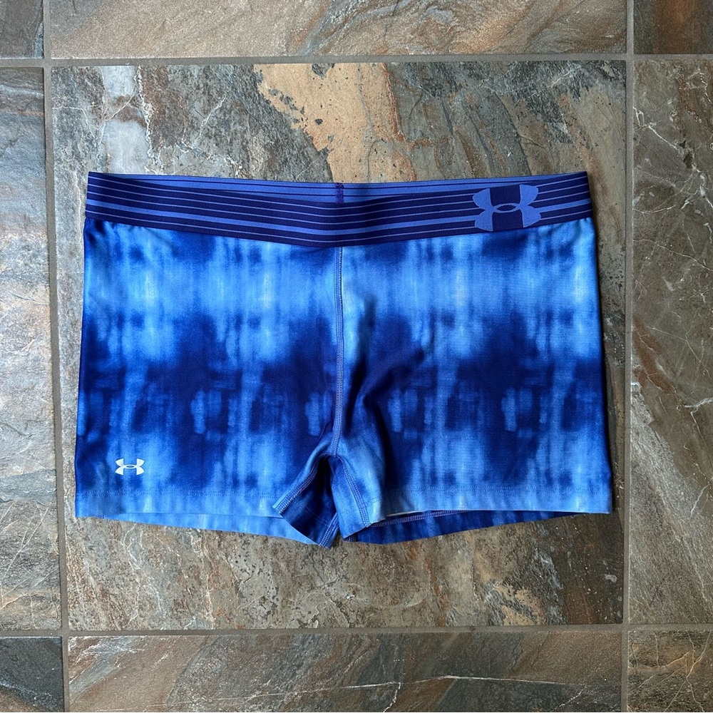 Under Armour Blue Tie-Dye Compression Athletic Shorts